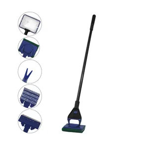 칸후 5in1 수족관 청소 관리세트 (샌드플래터 뜰채 매직스펀지 수초 클램프 칼날스크래퍼)